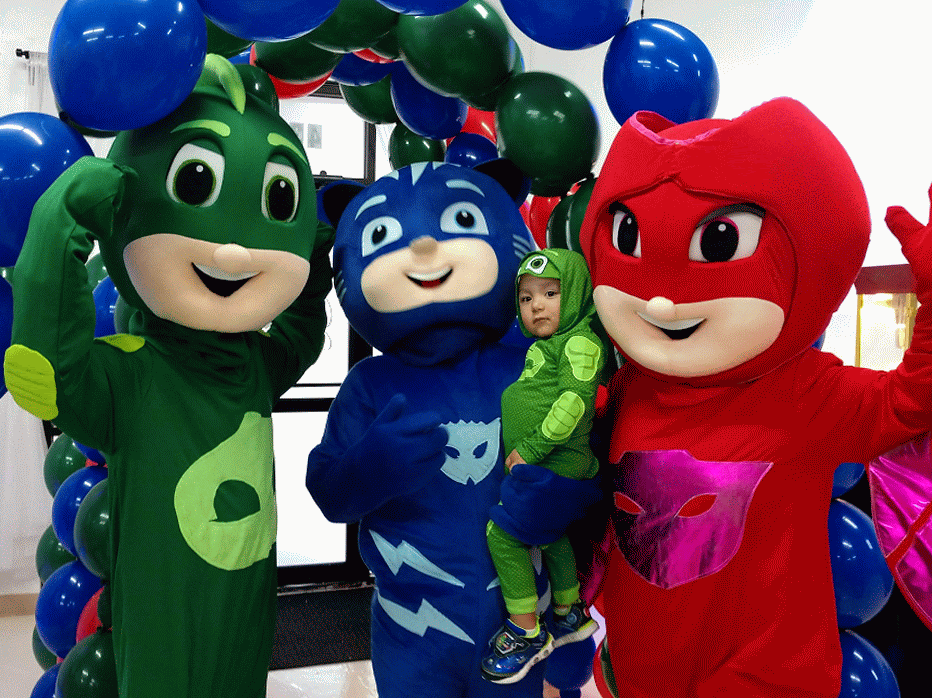 Rent this team of pajama heroes mascot party characters for your child's birthday celebration in Houston