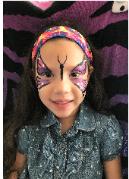 Houston face painting clown artists for your child's birthday party like this beautiful example of this butterfly.