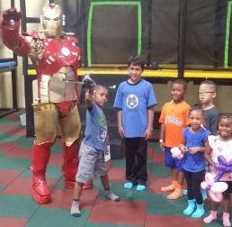 Ironman's suit lights up for kids parties and superhero party.