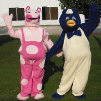 Rental costumed character mascots that are a blast from the past for your child's birthday celebration.