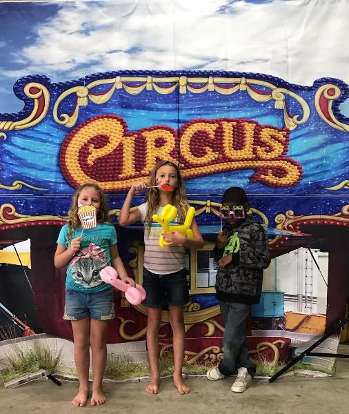 Bring your silly side for pictures with photo props when you have a carnival birthday party with your child and thier friends in the Houston area.