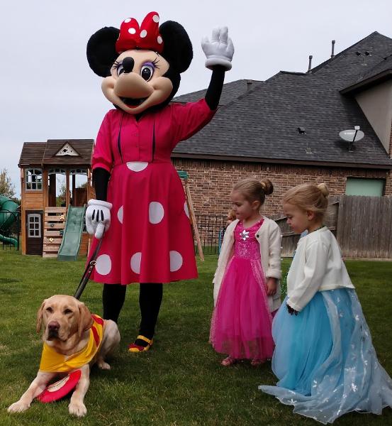 rent this awesome girl mouse mascot costumed character for your child's birthday party in Houston. Don't worry Pluto , you're still #1.