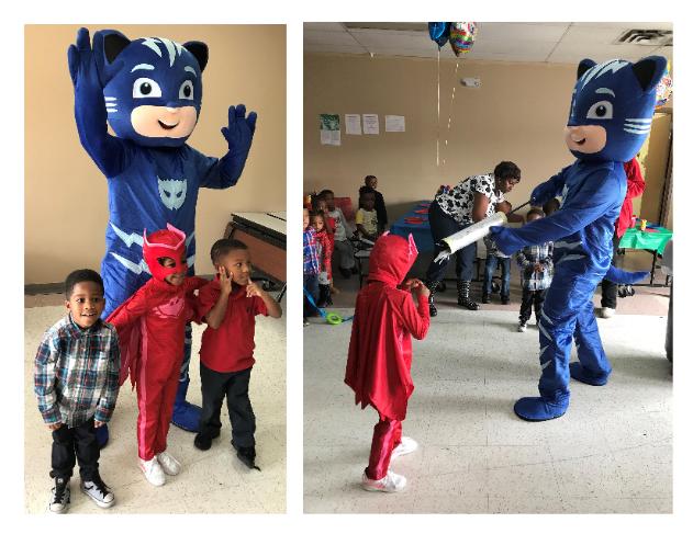 Houston mascot superhero costumed character birthday party fun.