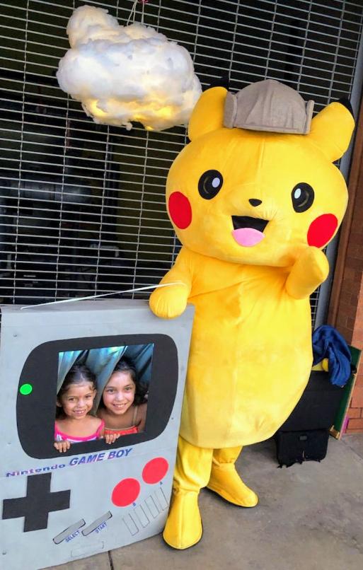 Rent an awesome mascot costumed character with a great costume, great games, and supercool photo props light this light up cloud and gameboy in Galena Park for birthday parties and special events.