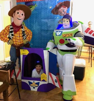 Hire a party character for kids like these 2 toys with awesome costumes and great theme games, and cool picture props  in Houston