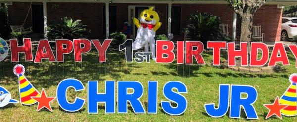 Our mascot characters are available for fun games and photos at Houston area birthday parties for children.