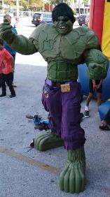 Hire our Hulk super hero mascot costumed character for your birthday in Houston, Texas.