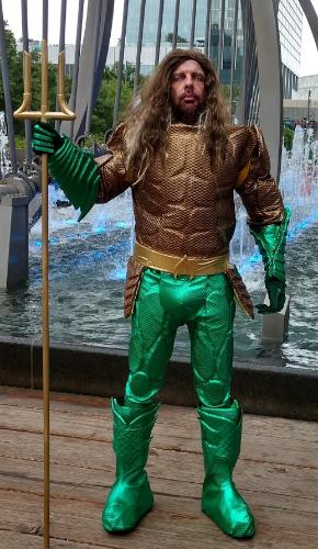 Hire this king of the ocean super hero for your child's birthday party in Houston for a great costume,great water themed games, & awesome photo props.